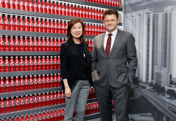 Swire Coca-Cola's Managing Director, Karen So and Chairman, Pat Healy.